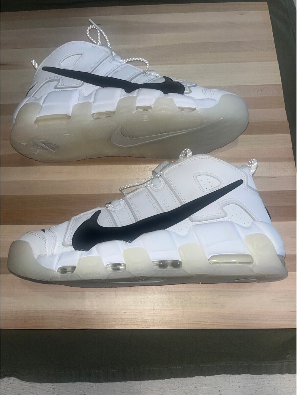 Nike Air More Uptempo White and Black Sneakers Size 12